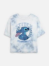 Disney Lilo & Stitch Athletic Womens Tie-Dye Crop T-Shirt