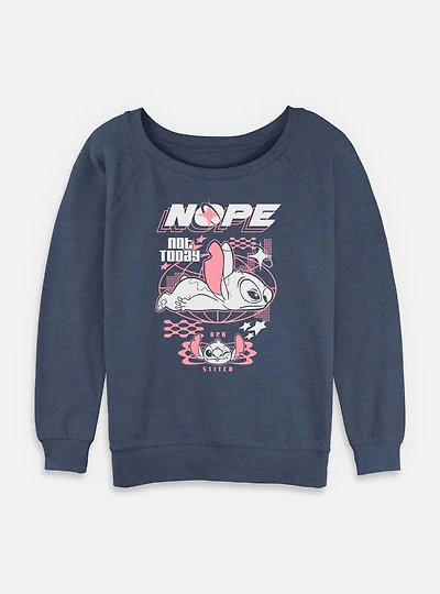 Disney Lilo & Stitch Nope Not Today 626 Womens Slouchy Sweatshirt