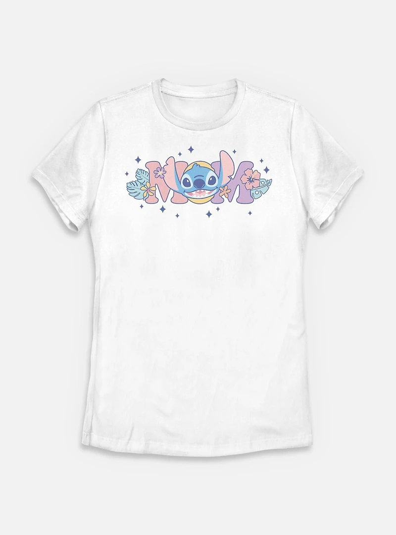 Disney Lilo & Stitch Mom Flowers Womens T-Shirt