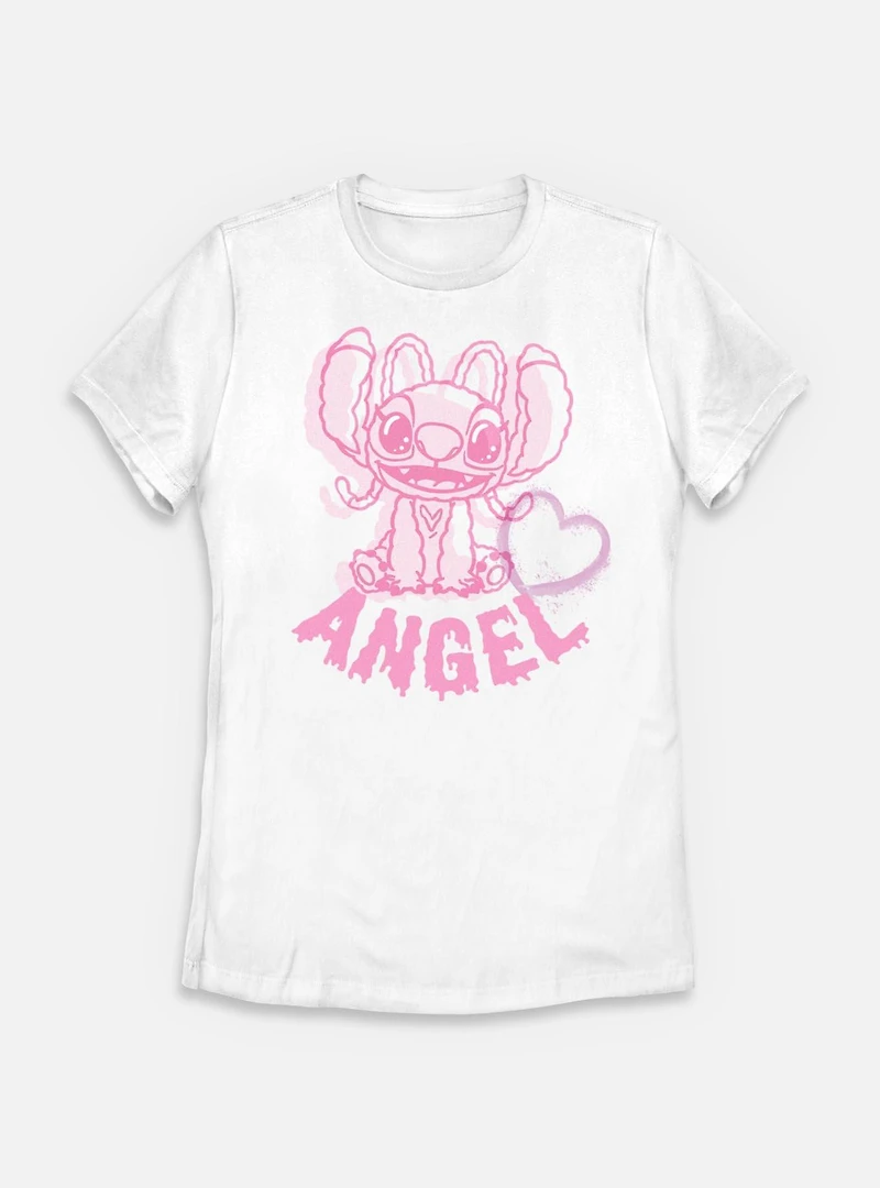 Disney Lilo & Stitch Angel Heart Womens T-Shirt