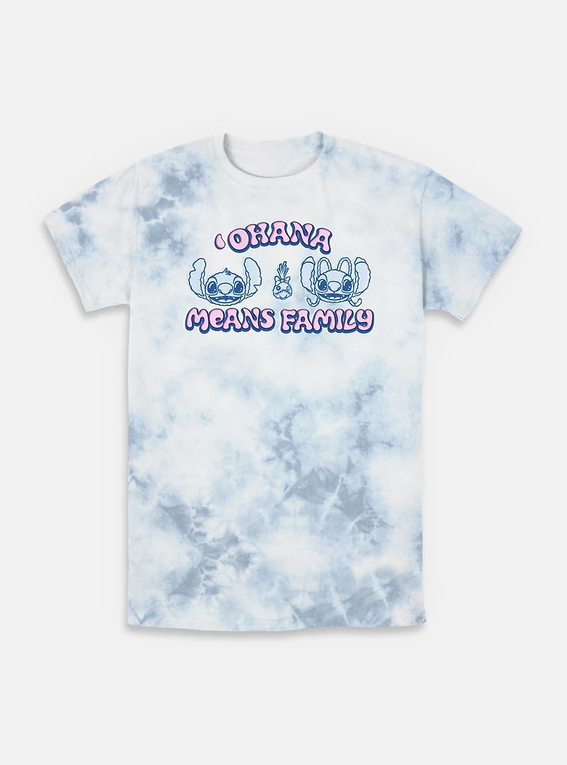 Disney Lilo & Stitch Ohana Means Family Tie-Dye T-Shirt