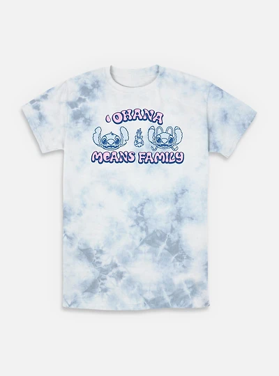 Disney Lilo & Stitch Ohana Means Family Tie-Dye T-Shirt