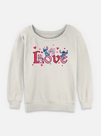 Disney Lilo & Stitch Angel Love Womens Slouchy Sweatshirt