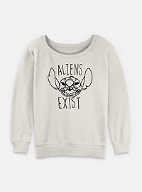 Disney Lilo & Stitch Aliens Exist Womens Slouchy Sweatshirt