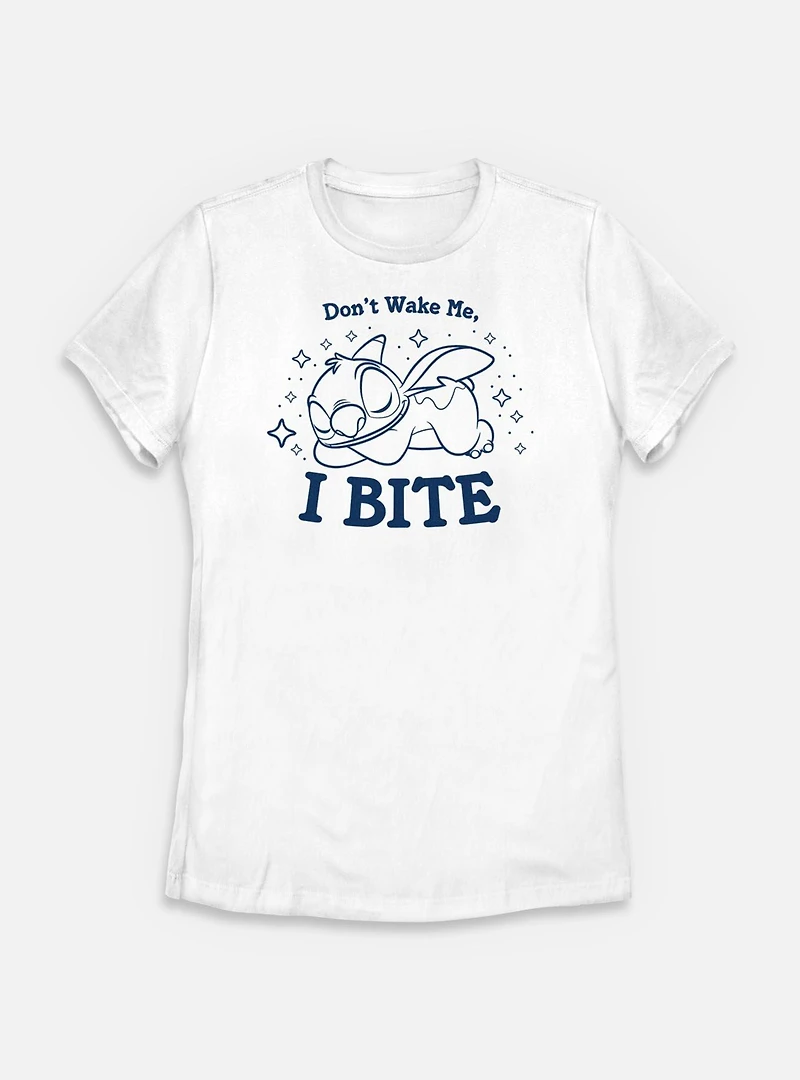 Disney Lilo & Stitch Don't Wake Me I Bite Womens T-Shirt