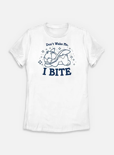 Disney Lilo & Stitch Don't Wake Me I Bite Womens T-Shirt