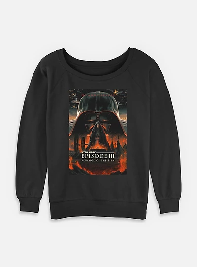 Star Wars Episode III: Revenge Of The Sith 20th Anniversary Poster Womens Slouchy Sweatshirt