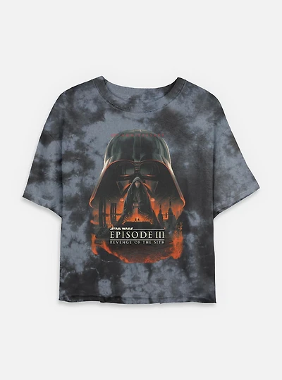 Star Wars Episode III: Revenge Of The Sith 20th Anniversary Poster Tie Dye Crop Womens T-Shirt