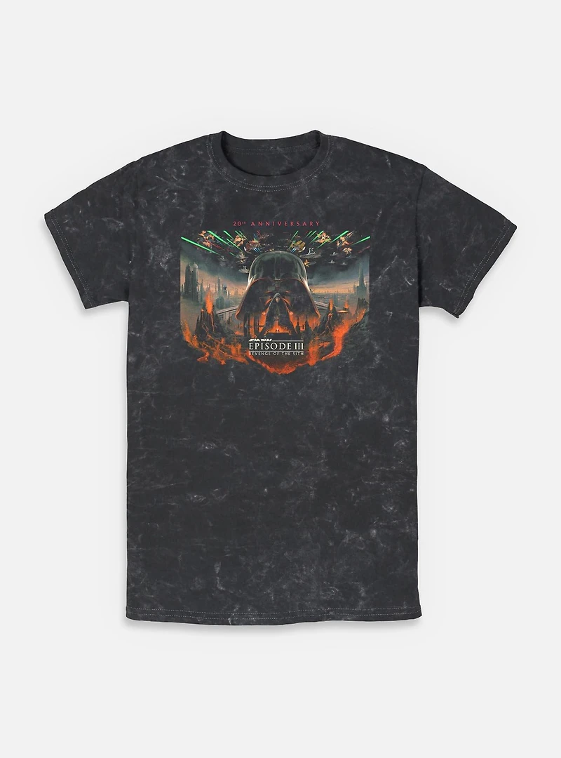 Star Wars Episode III: Revenge Of The Sith 20th Anniversary Scenic Poster Mineral Wash T-Shirt