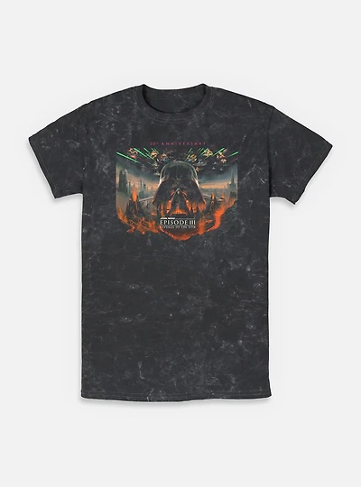 Star Wars Episode III: Revenge Of The Sith 20th Anniversary Scenic Poster Mineral Wash T-Shirt
