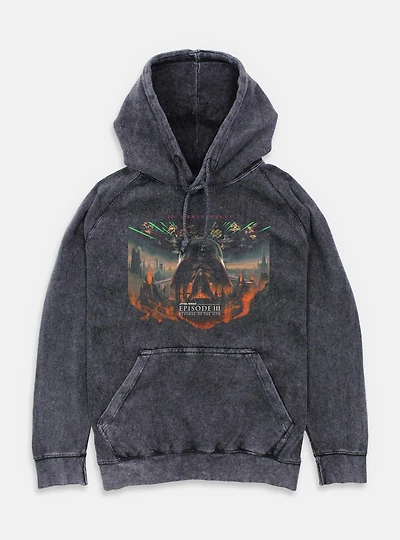 Star Wars Episode III: Revenge Of The Sith 20th Anniversary Scenic Poster Mineral Wash Hoodie