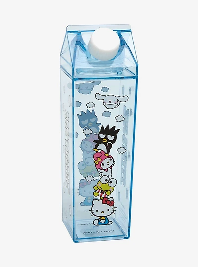 Sanrio Hello Kitty and Friends Blue Milk Carton Water Bottle