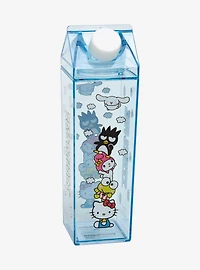 Sanrio Hello Kitty and Friends Blue Milk Carton Water Bottle