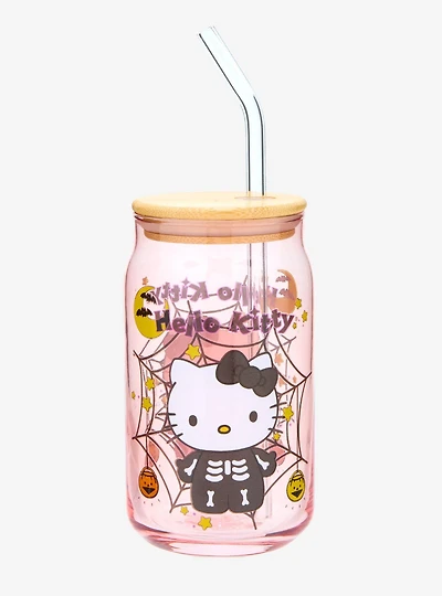Sanrio Hello Kitty Halloween Costume Glass Cup with Straw