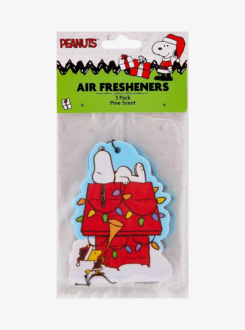 Peanuts Snoopy Christmas Doghouse Pine Scented Air Freshener Set