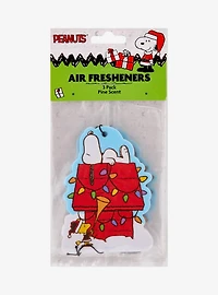 Peanuts Snoopy Christmas Doghouse Pine Scented Air Freshener Set