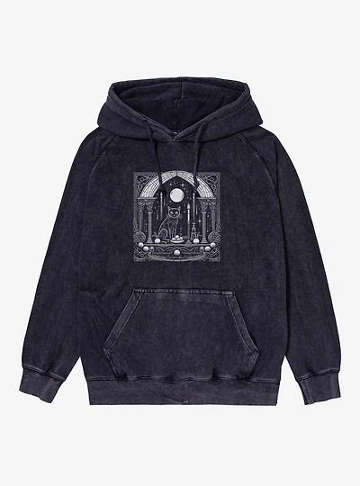 Black Cat Ritual Mineral Wash Hoodie