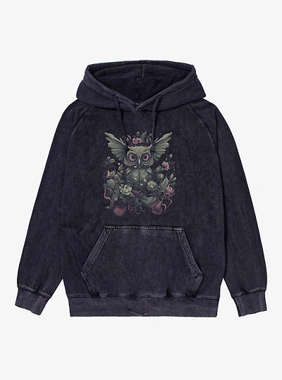 Floral Night Owl Mineral Wash Hoodie
