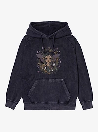 Dark Fairy Crystal Blossoms Mineral Wash Hoodie