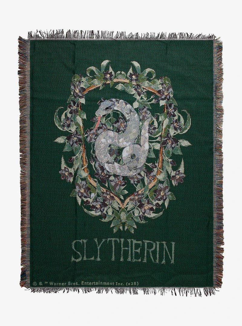 Harry Potter Slytherin Floral Tapestry Throw — BoxLunch Exclusive