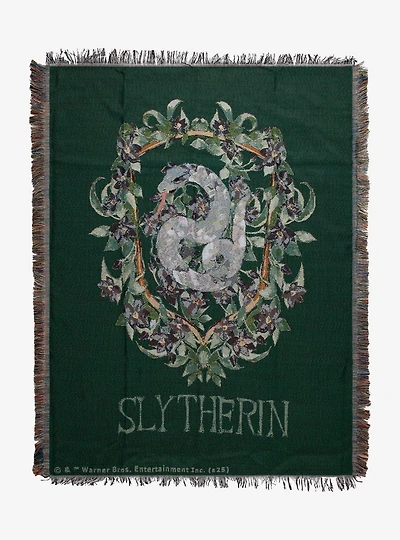 Harry Potter Slytherin Floral Tapestry Throw — BoxLunch Exclusive