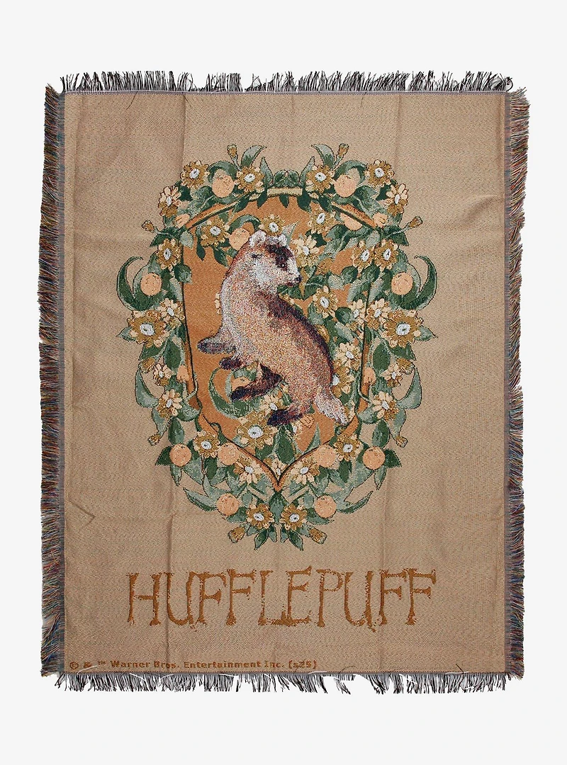 Harry Potter Hufflepuff Floral Tapestry Throw — BoxLunch Exclusive