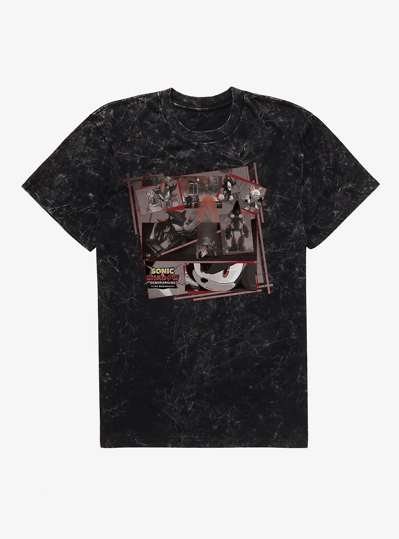 Sonic X Shadow Generations: Dark Beginnings Collage Mineral Wash T-Shirt