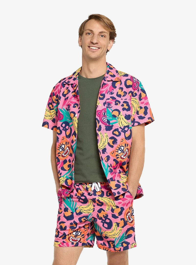 Jazzy Jungle Button-Up Shirt & Short Set