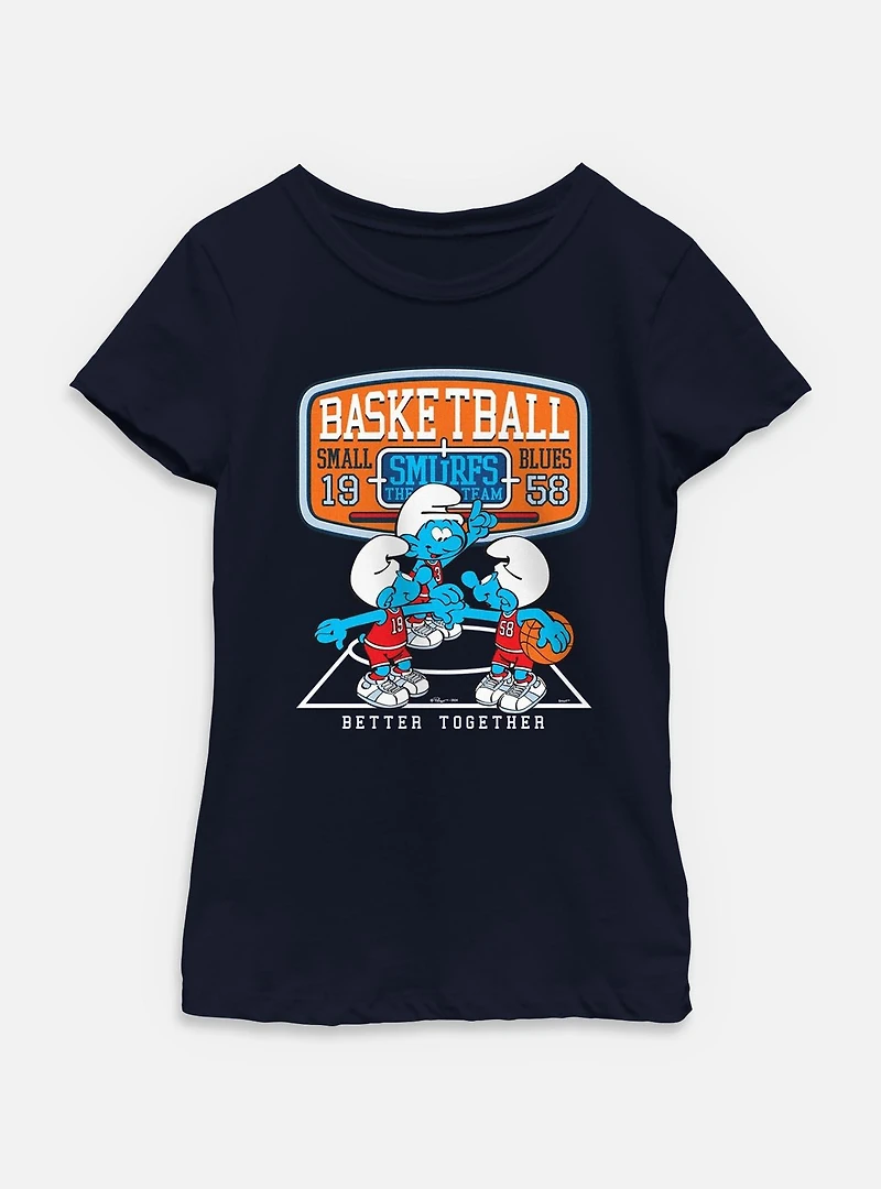 The Smurfs Basketball Better Together  Youth Girls T-Shirt
