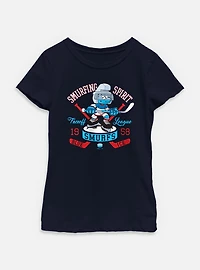 The Smurfs Smurfing Spirit Hockey Youth Girls T-Shirt