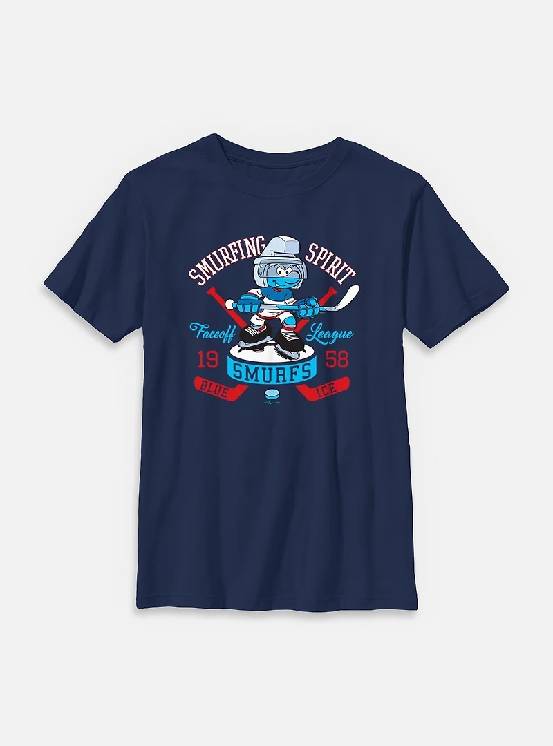 The Smurfs Smurfing Spirit Hockey Youth T-Shirt