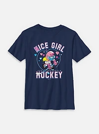 The Smurfs Nice Girl Hockey Youth T-Shirt