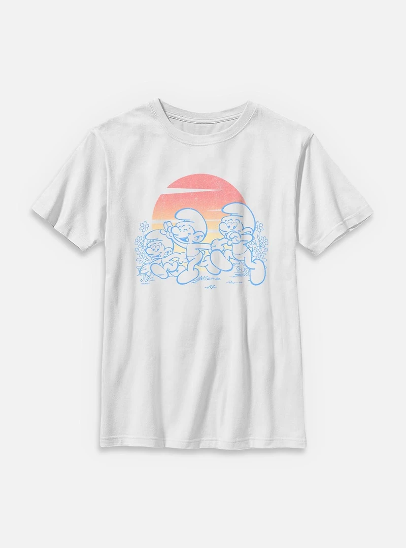 The Smurfs Pastel Sunset Youth T-Shirt