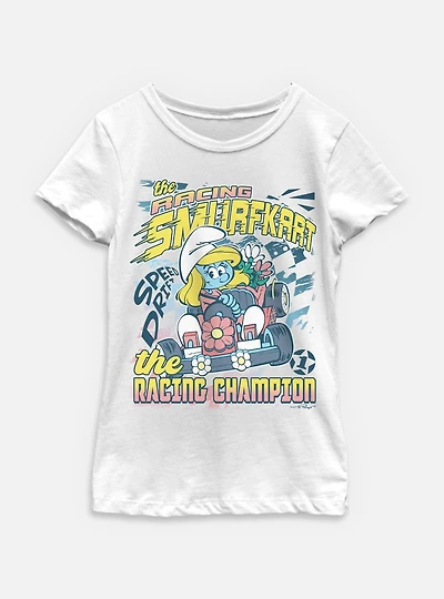The Smurfs Racing Smurfkart Youth Girls T-Shirt