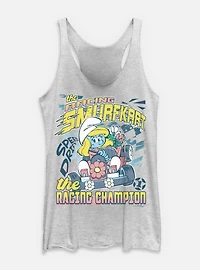 The Smurfs Racing Smurfkart Womens Tank Top