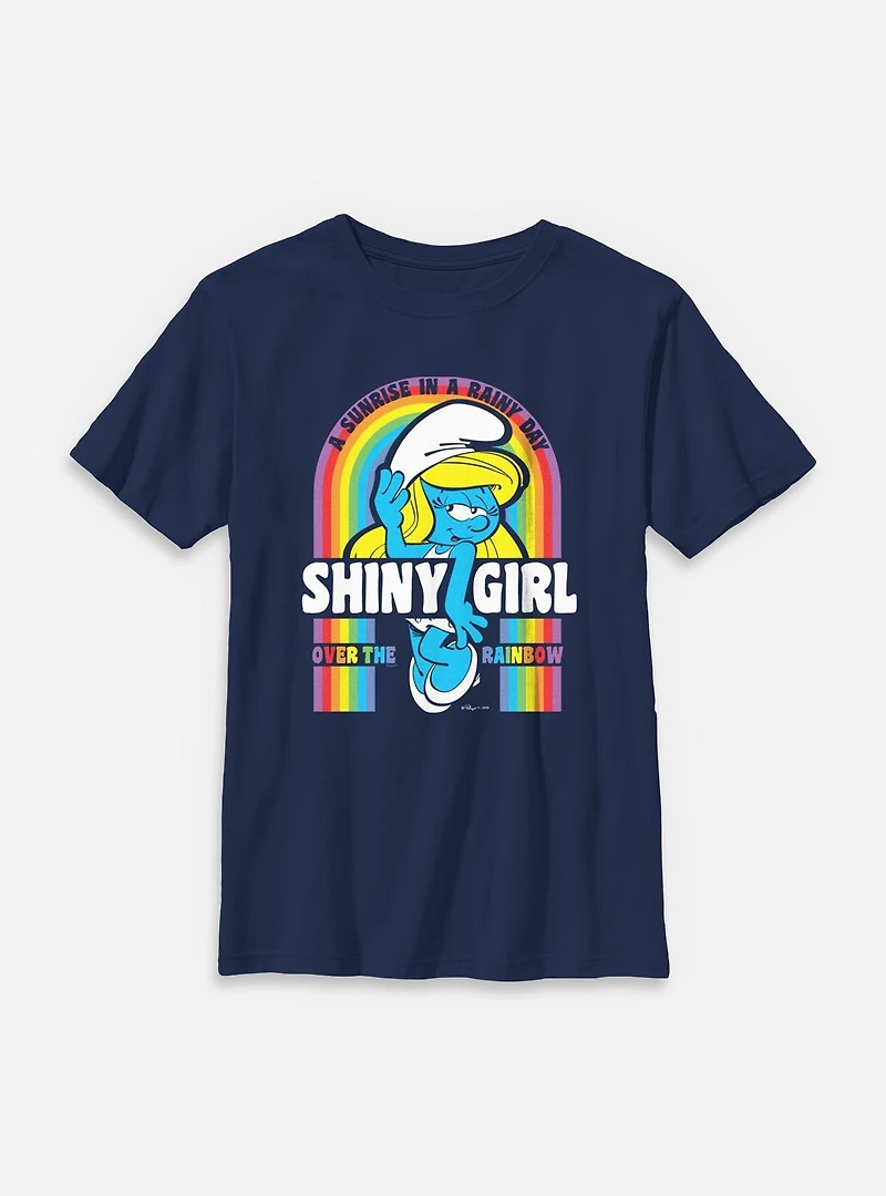 The Smurfs Shiny Girl Rainbow Youth T-Shirt