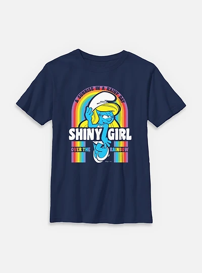 The Smurfs Shiny Girl Rainbow Youth T-Shirt