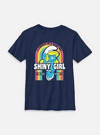 The Smurfs Shiny Girl Rainbow Youth T-Shirt