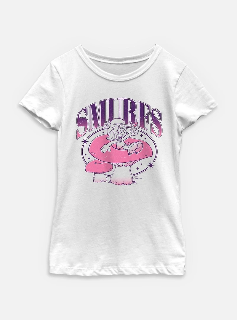 The Smurfs Galaxy Mushroom Vibes  Youth Girls T-Shirt