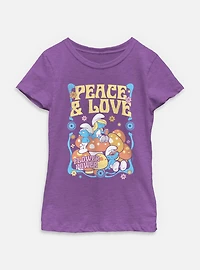 The Smurfs Peace & Love Youth Girls T-Shirt