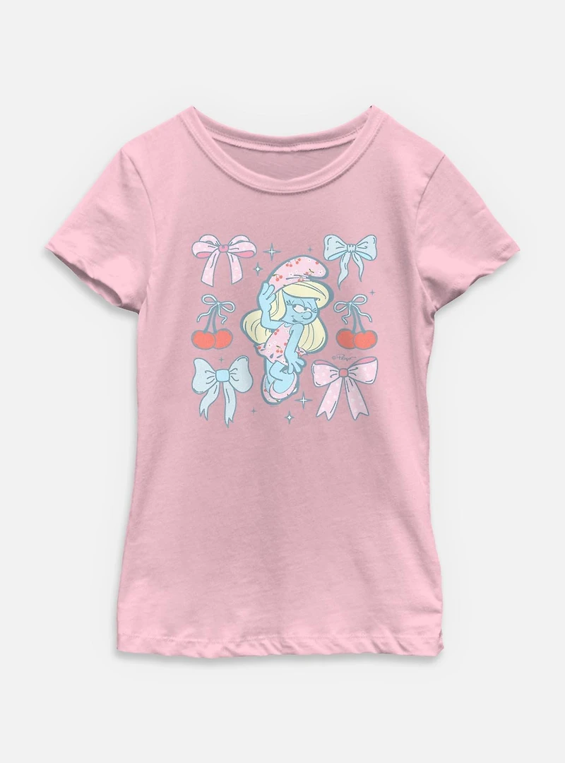 The Smurfs Bow Beauty Youth Girls T-Shirt