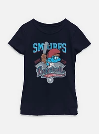 The Smurfs Baseball Home Run Youth Girls T-Shirt