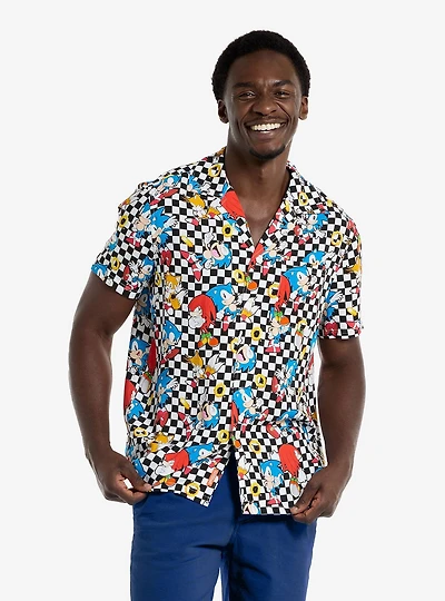 Sonic The Hedgehog Retro Rings Button-Up Shirt