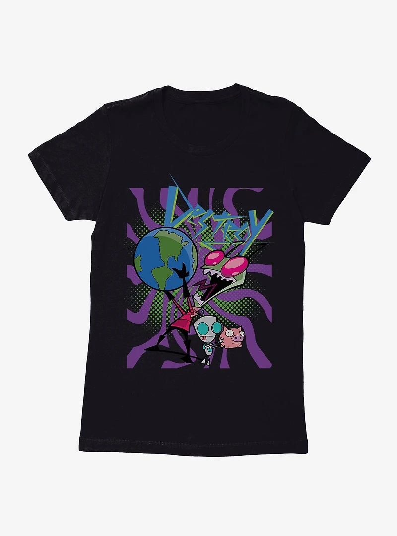 Invader Zim Destroy The World Womens T-Shirt
