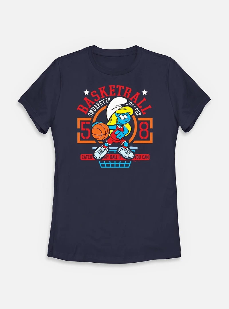 The Smurfs Basketball Smurfette  Womens T-Shirt