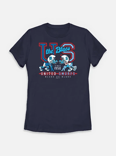 The Smurfs Blues vs Football Womens T-Shirt