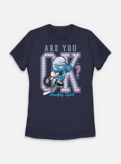 The Smurfs Are You Ok Hockey Womens T-Shirt