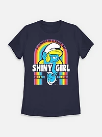 The Smurfs Shiny Girl Rainbow Womens T-Shirt