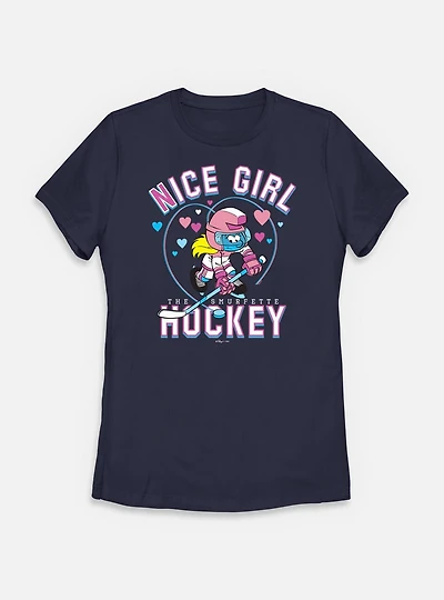 The Smurfs Nice Girl Hockey Womens T-Shirt
