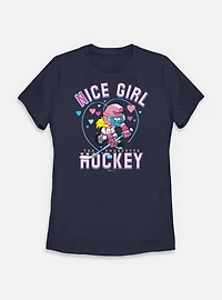 The Smurfs Nice Girl Hockey Womens T-Shirt